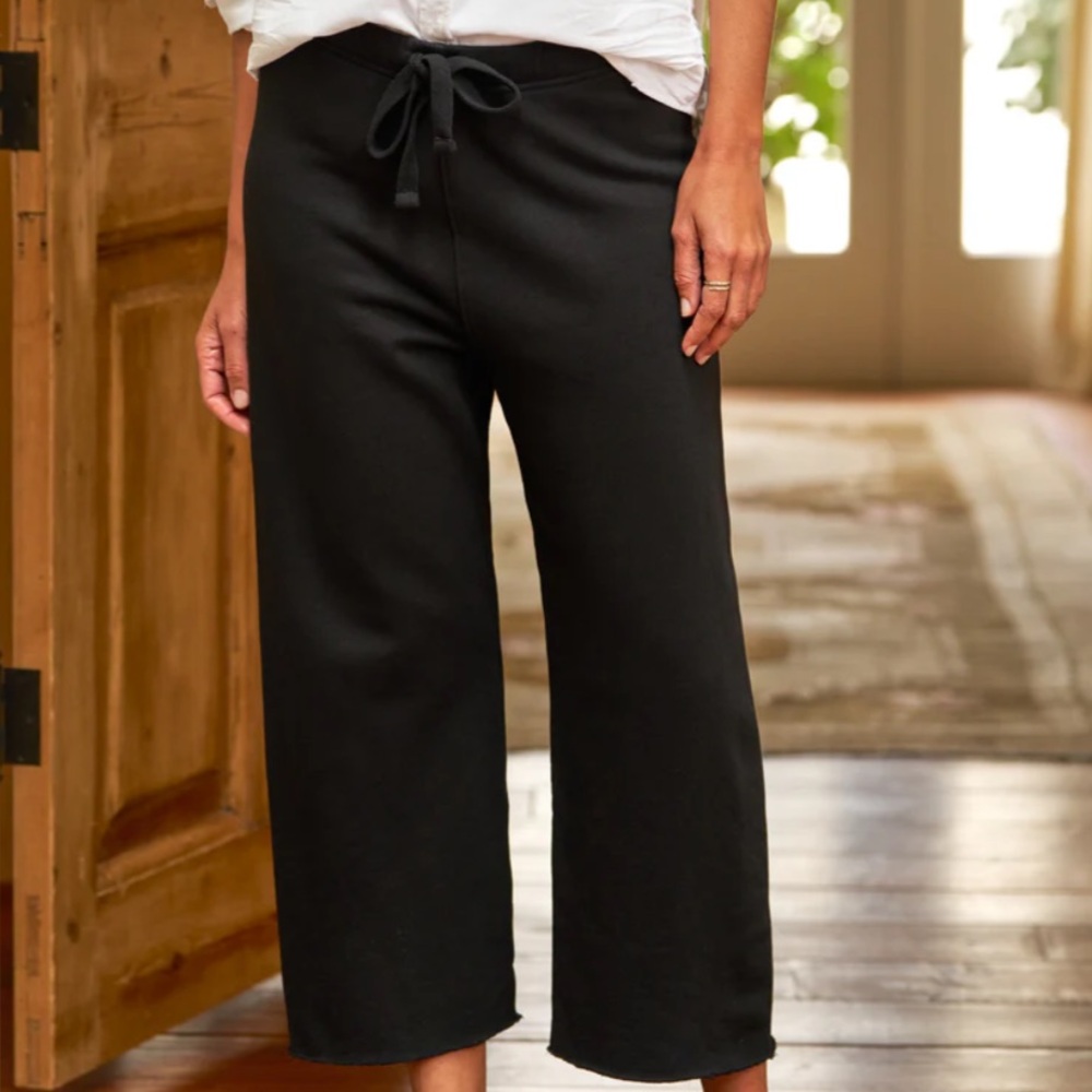 Frank & Eileen Catherine Favorite Sweatpant Wide Leg Triple Fleece Black Size M